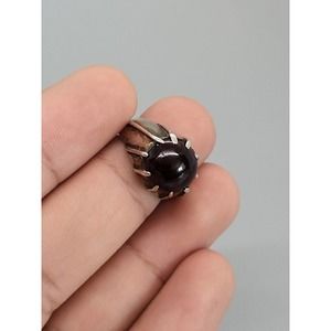Sterling Silver Amber Ring Size 4.5